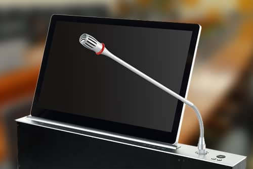 讯维无纸化液晶升降器成功应用于福建某教育厅会议室